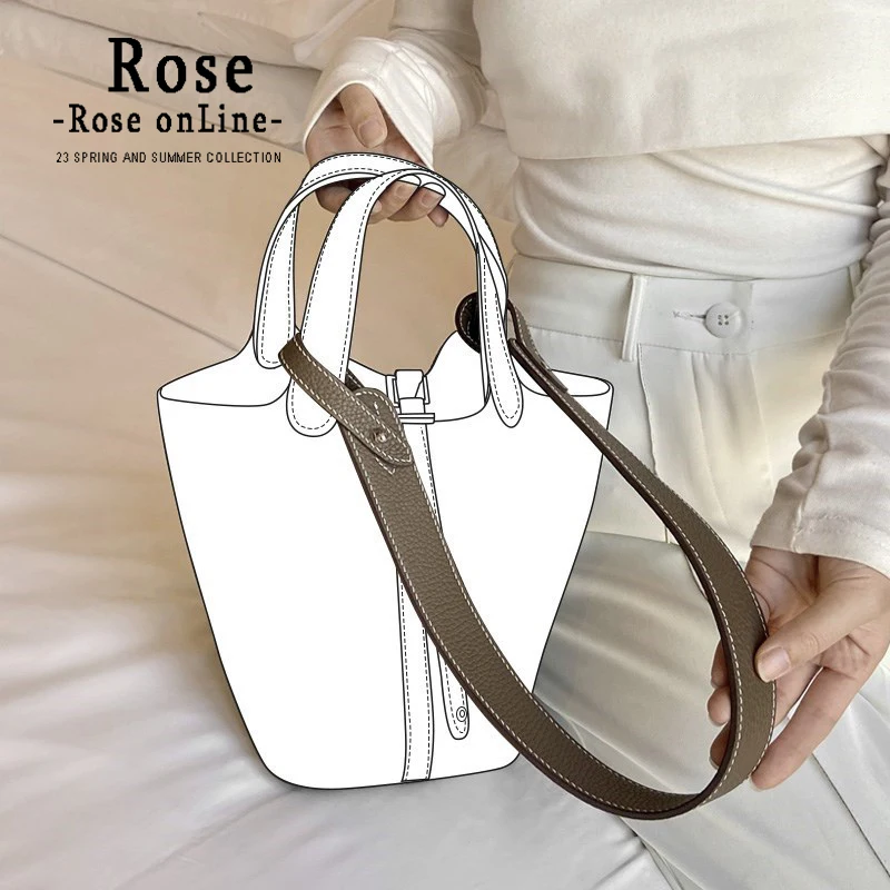 Custom Lindy Bag Evelyn Bag Shoulder Strap Bag Strap Vegetable Tanned Cowhide Togo Lychee Pattern Diagonal Shoulder Bag Strap