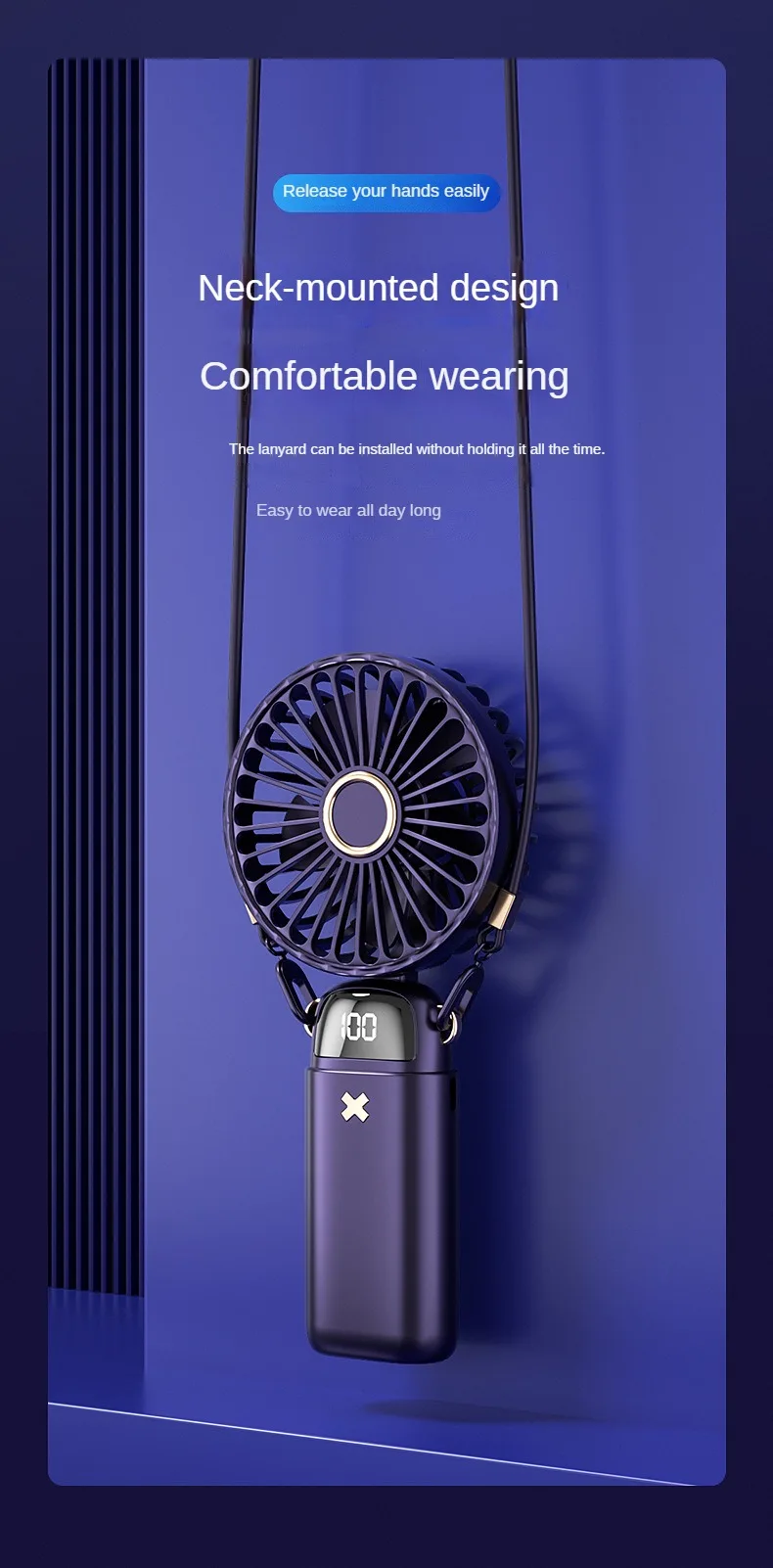 telefone e tela, dobrável, portátil, pescoço pendurado,