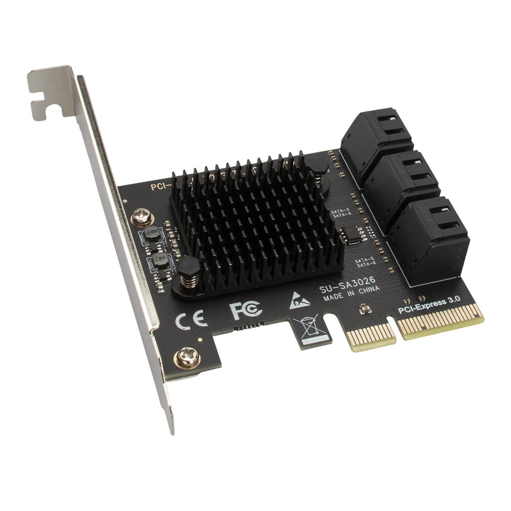 

PCIe SATA адаптер 6 портов SATA III к PCI Express 3,0 4X внутренняя Плата расширения для Windows Mac NAS LINUX аксессуары