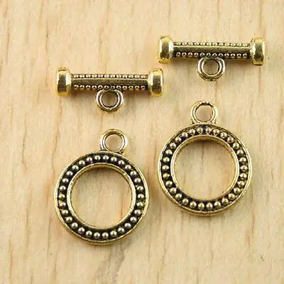 

14sets 19x15.2mm bar is 17.6mm dark gold-tone round toggle clasps h1284