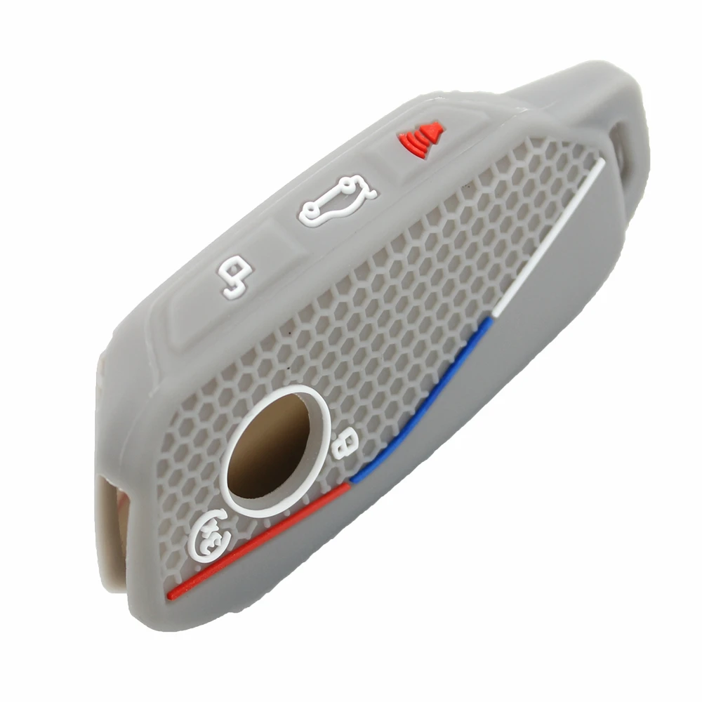 Silicone Car Key Case for BMW 3 5 7 X1 X3 X5 X7 IX Series-Smart Keyless Key Fob 4Buttons