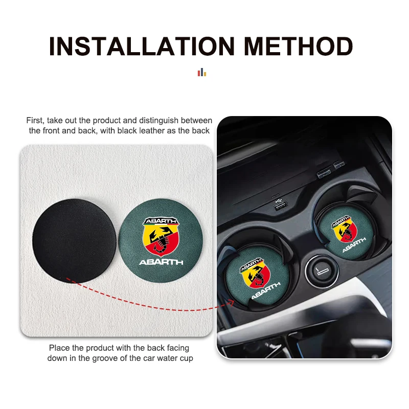 Car Suede Coaster Anti-Slip Water Cup Pad Bottle Holder Mat For Abarth Freemont Strada 500x Grande Punto Ducato Stilo Palio cup holder coasters car coaster pads