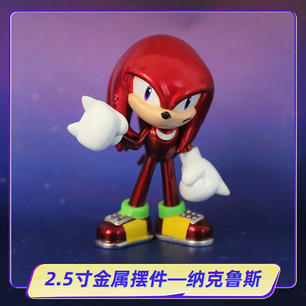  JADA Sonic The Hedgehog 2.5 인치 금속 액션 피규어 장식품 너클 테일 섀도우 캐릭터 소년을위한 데스크탑 장식