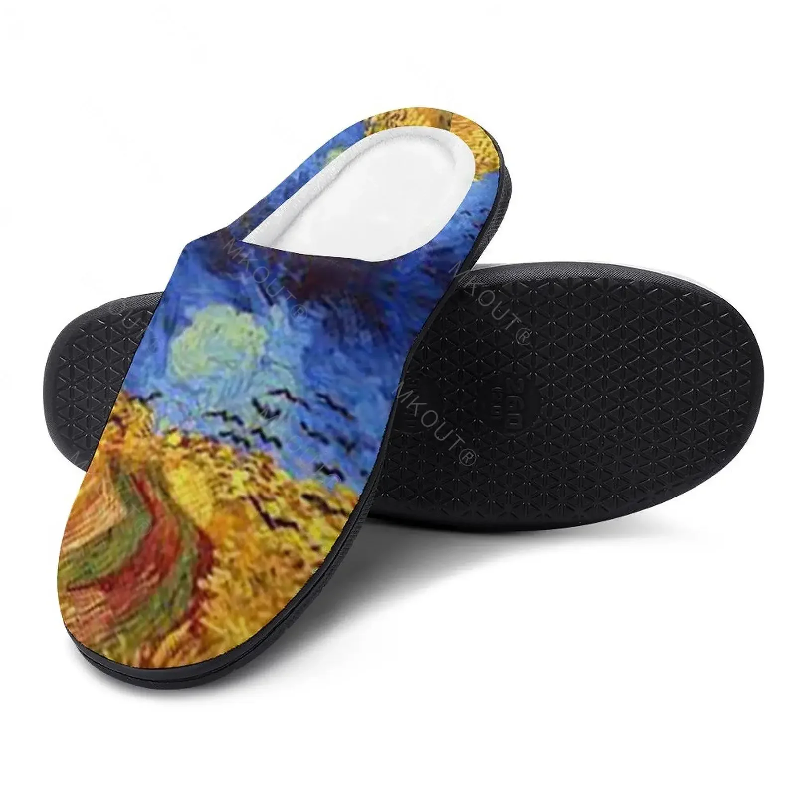 Winter Warm Slippers Van Gogh 7 Men Women Cotton Slides Non-Slip Couple Household  Soft-soled Loafer FootwearFemale Shoes