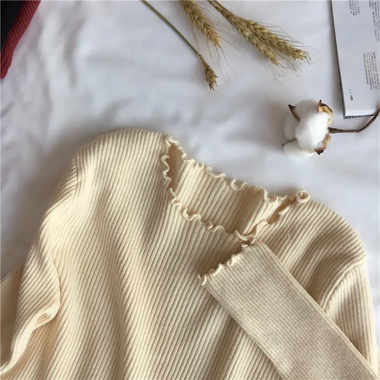 christmas sweaters O Neck Ruched Women Sweater High Elastic Solid 2022 Fall Winter Fashion Sweater Women Slim Sexy Knitted Pullovers Pull Femme cropped cardigan