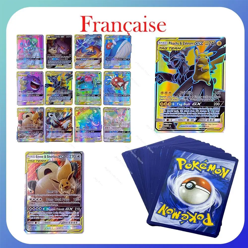 25 100PCS Pokémon Cards French Featuring Card V VMAX TAG GX MEGA EX Shining Cards  Pokémon Version Game Battle Trading Flash Card| | - AliExpress