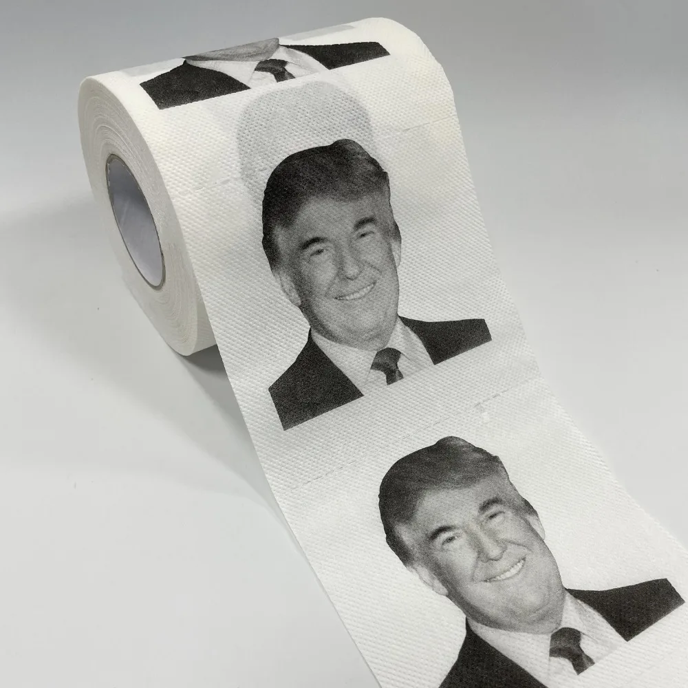 Trump Smile Print Toilet Paper Roll-Fun & Creative Gift for Friends and Family, High-Quality Wood Pulp Tissue