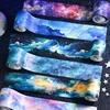 1Roll Tape Starry Dreams Washi Waterproof PET Handbook Backing with Water Stickers Adhesive Masking Scrapbook cut 50mm*2m 1