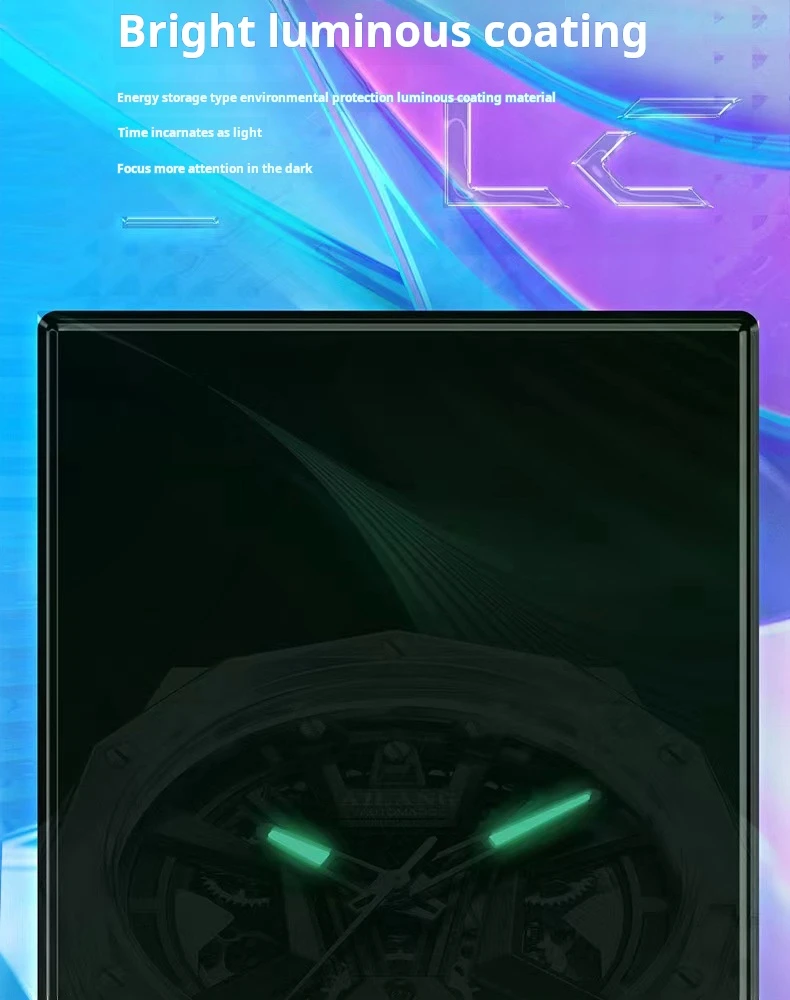 Montre mécanique de sport pour hommes de marque AILANG, bracelet en caoutchouc de luxe, étanche, aiguilles lumineuses, mode squelette, montres automatiques pour hommes_voghion.com