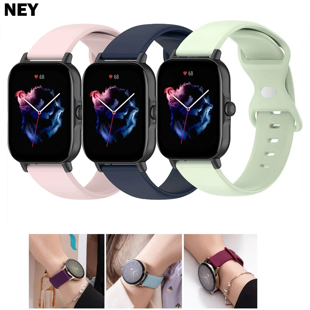 Sporty 20mm Silicone Watch Band - Soft and Durable Bracelet Strap