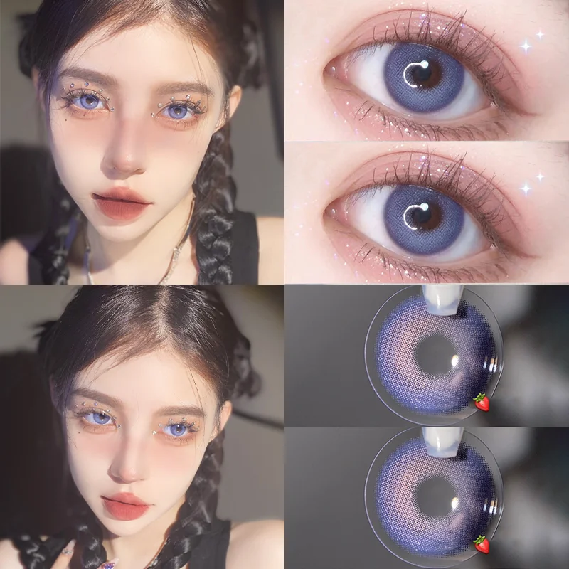 thumbnail image 1 of Lentes de contacto de Color para ojos, lentillas graduadas para miopía con grado, Cosméticos azules, pupila de belleza de contacto, 1 of 3