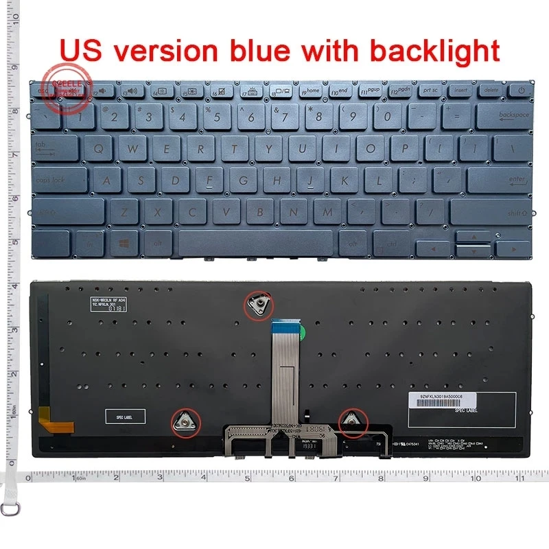 Nuova Tastiera Usa Per Asus Zenbook S13 Ux392Fn Ux392 Laptop Retroilluminato