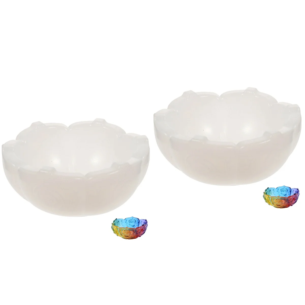 

2 Pieces Rose Bowl Mold Tray Dish Silicone Jewelry Storage Board Ornament Plate Silica Gel Decoration