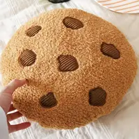 Cookies Pillow Round Chocolate Chip Cookie Throw Pillow Stuffed Plush Toy Pillow Living Room Bedroom Bedside Nap Soft Cushion 2