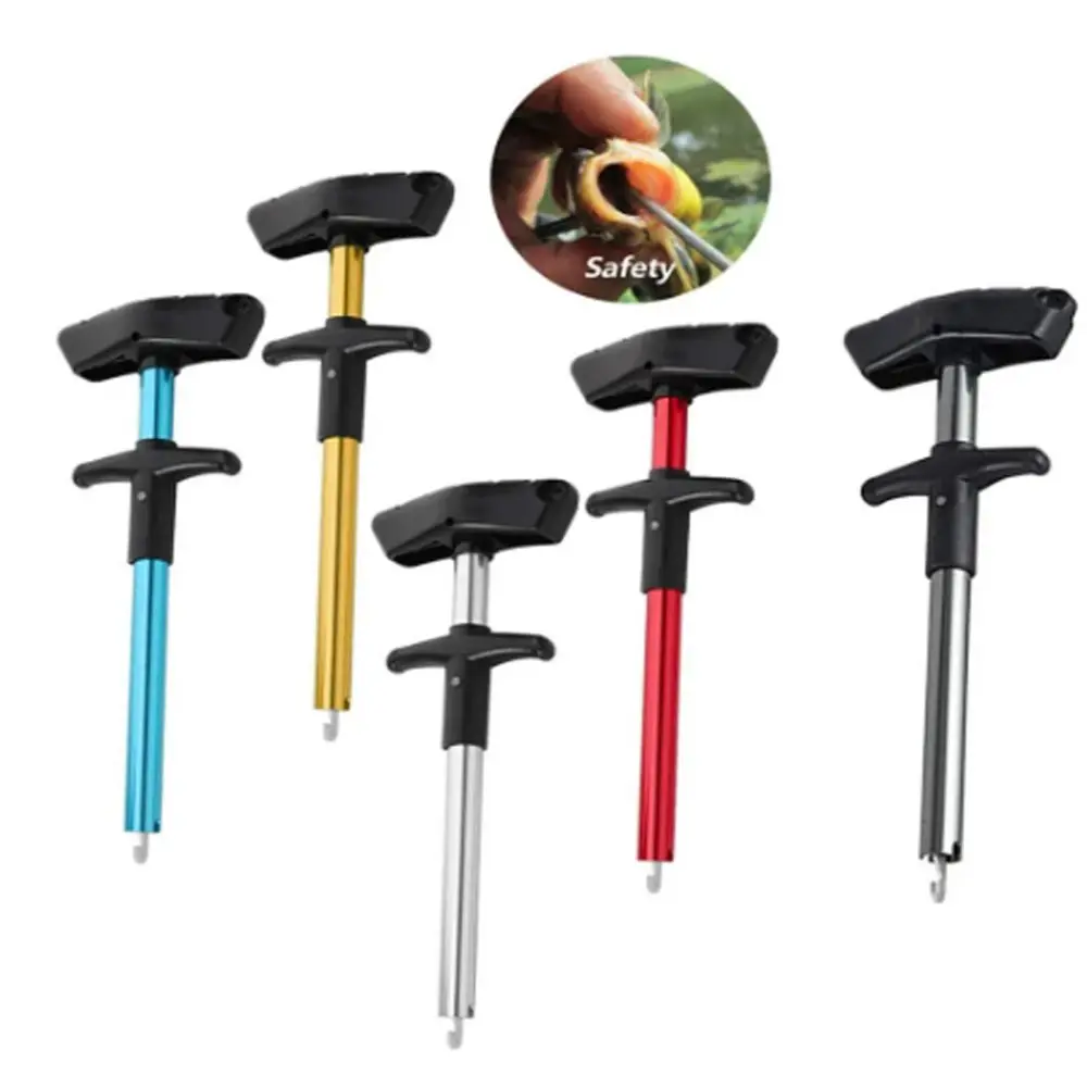 

Squeeze Aluminum Hook Disgorger Aluminum Alloy T-Shaped Fish Hook Remover with Spring Rope Portable Fish Hook Out Extractor