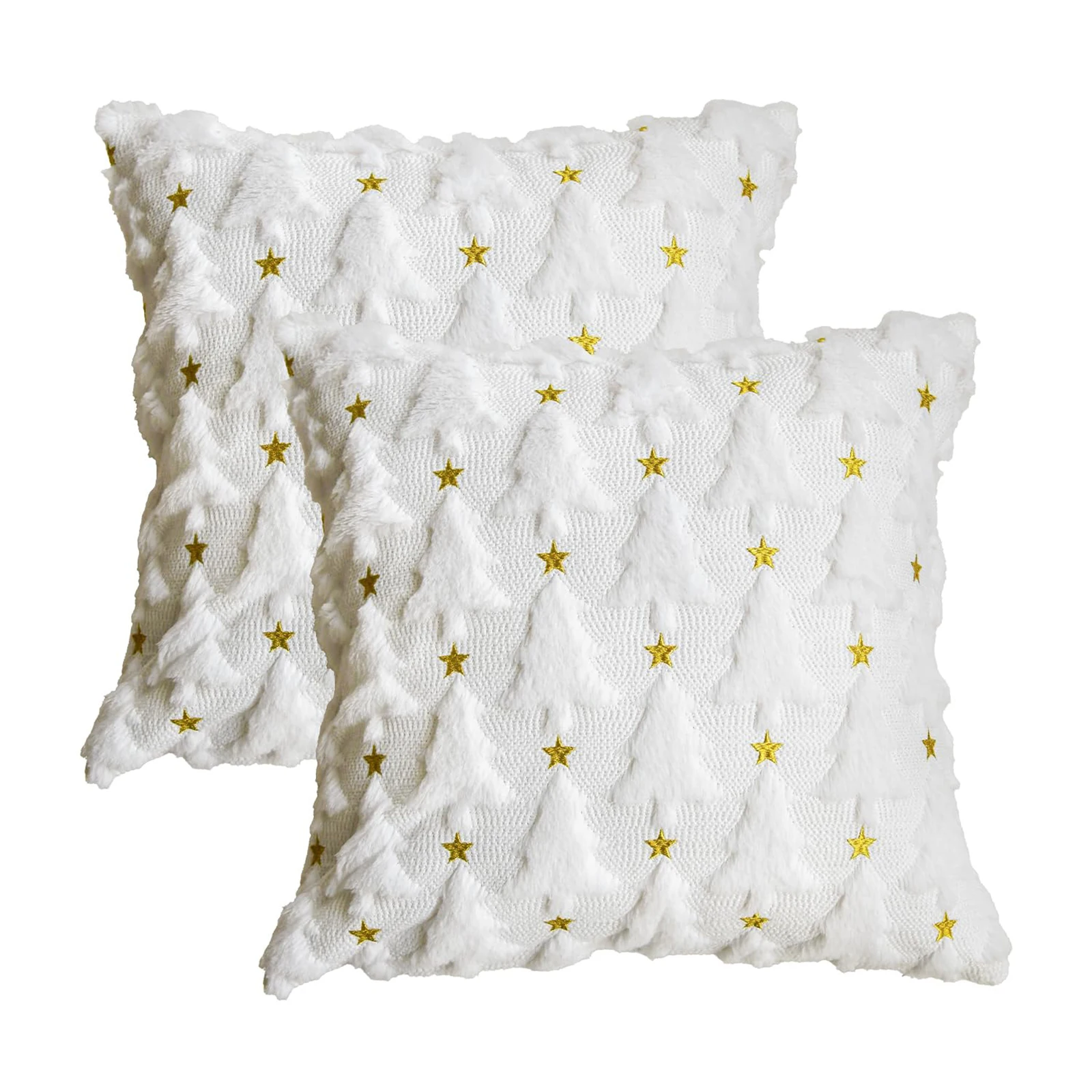 크리스마스 트리 쿠션 커버 귀여운 18x18 인치 2개 세트 침실 소파 휴일 축제용 쿠션 커버