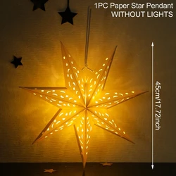 Elegant Christmas Star Hanging Pendant - Festive Window Decoration for Home, Paper Lampshade Holiday Decor 2024 (45cm no light)