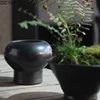 Minimalist Black Ceramic Vase Hydroponic Flower Pots Desk Decoration Flowers Arrangement Floral Vases Room Aesthetic Decor 2