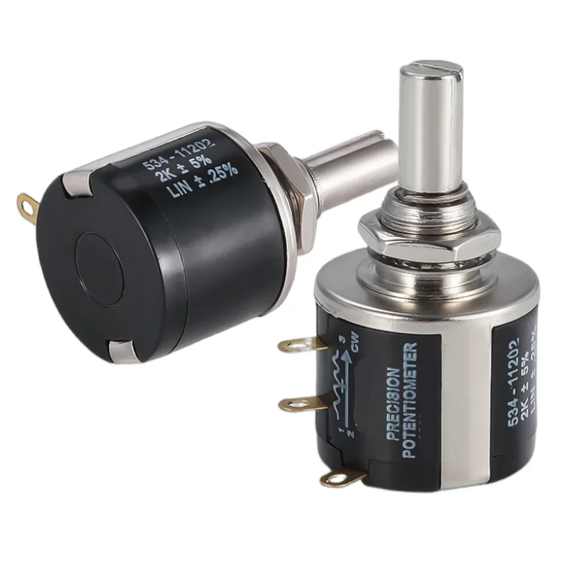 Wire Wound Potentiometer 1pc 534-1-1 Spectorl Precision Coil Wire Wound Potentiometer 534 2w 100R 200R 500R 1K 2K 5K 10K 20K 50K 100k wire wound potentiometer