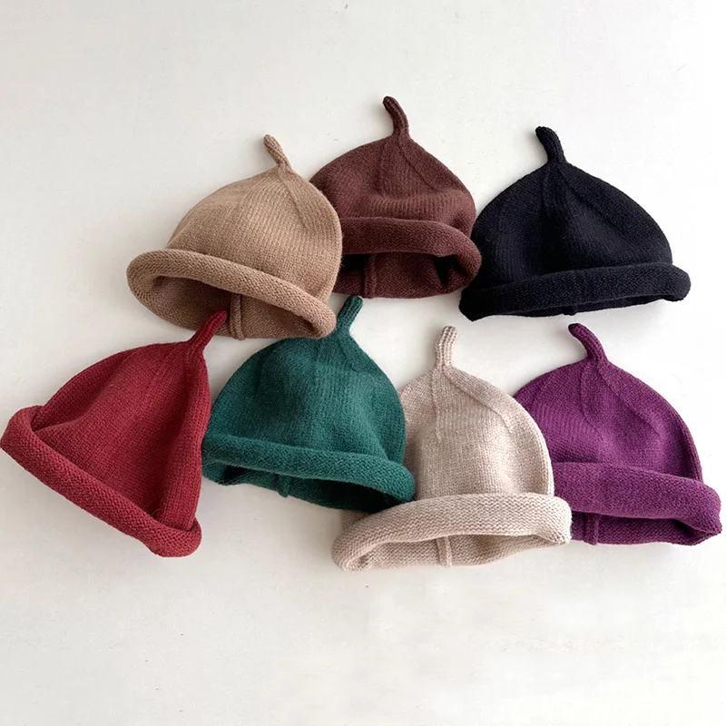 Kids Winter Crochet Hats - Newborn Boys Toddler Girls Warm Bonnet Cap
