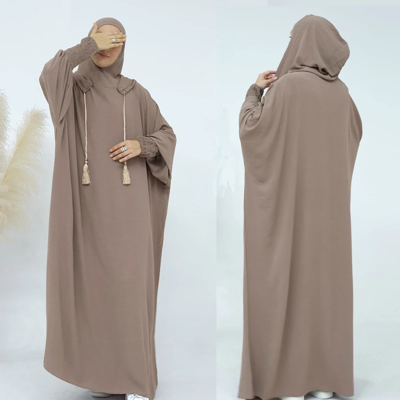 ODASDO Abaya Per Bambina Con Cappuccio – Abito Lungo Musulmano Con Cerniera, Maniche Lunghe, Stile Hijab, Taglie 3-13 Anni