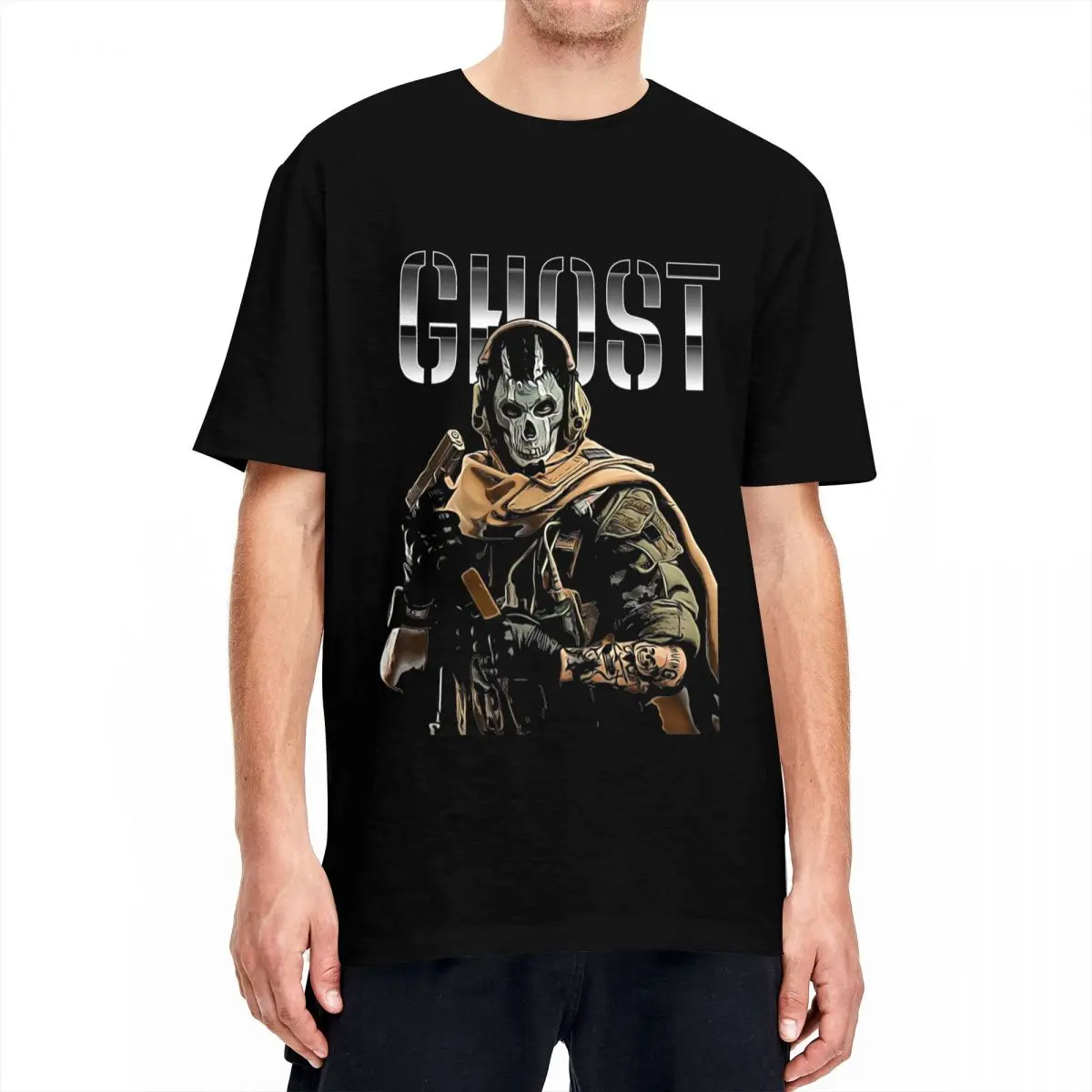Discover Casual Ghost MW2 T-Shirt, Call Of Duty Cotton Summer Top Tee