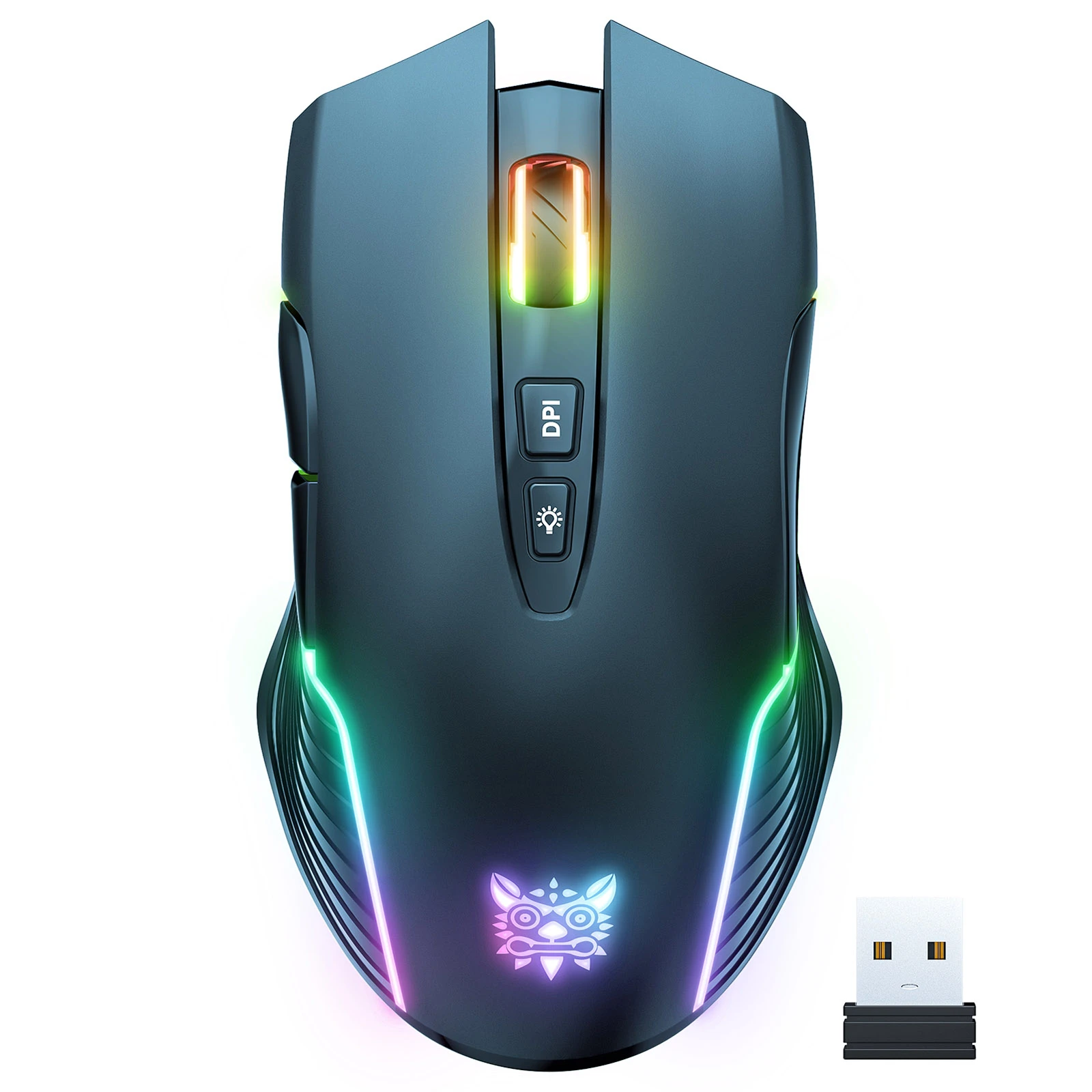 ONIKUMA 2.4G Wireless Gaming Mouse RGB Backlit E-sports Mouse Computer Mice 3600DPI with 7 Programmable Buttons for Laptop PC wireless mouse