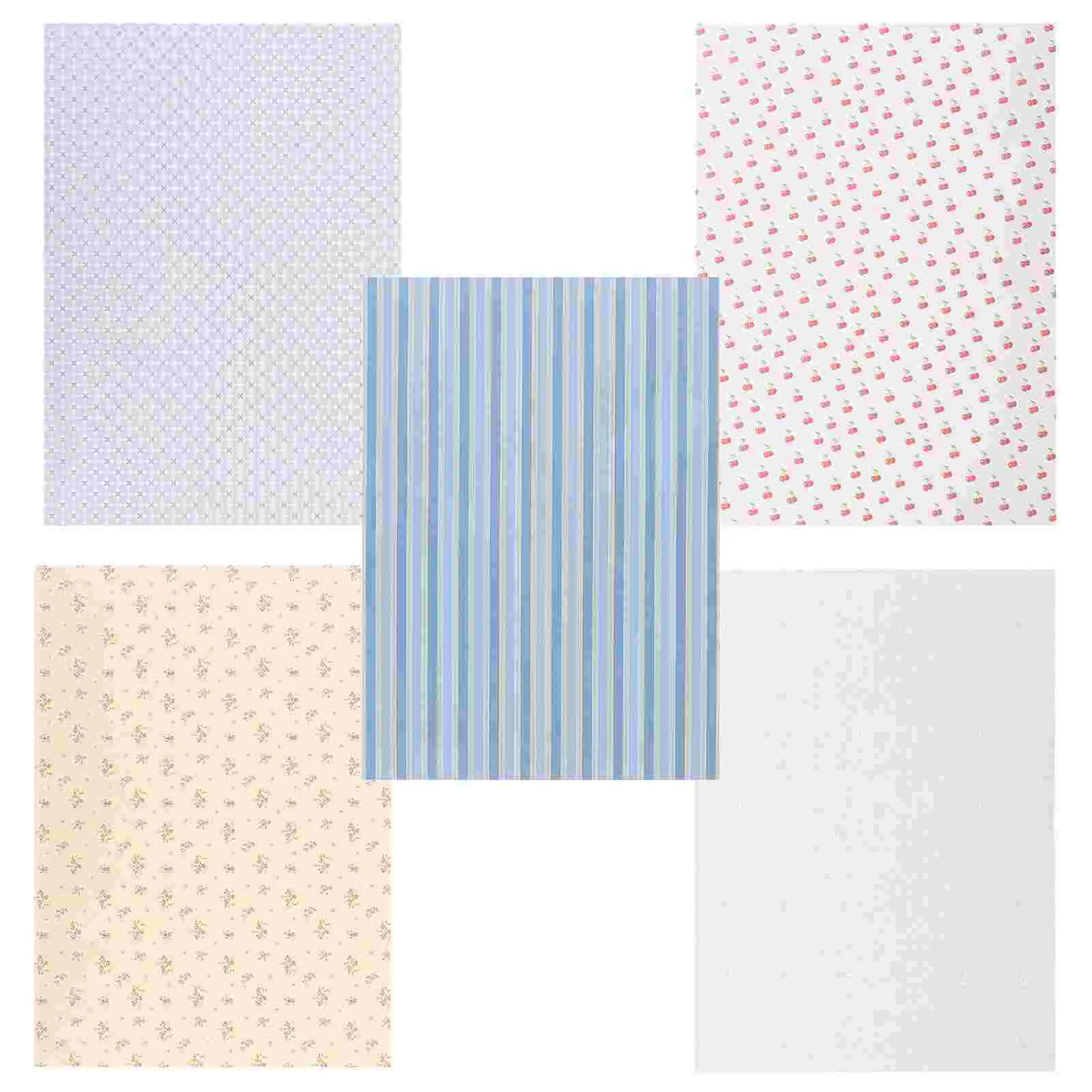 

Dollhouse Miniature Wallpaper: Floorboards, Flower, Cherry, Striped, Carpet, Vinyl Film, Tile Sticker & Accessories