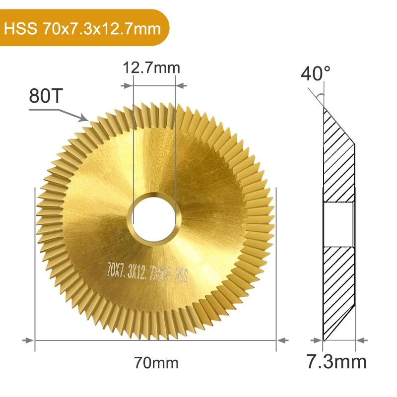 70x7.3x12.7mm 80T HSS Key Machine Cutter Titanium Coated Horizontal Key Machine Saw Blade 1pc Locksmith Tools milling cutter,locksmith tools,end milling cutter