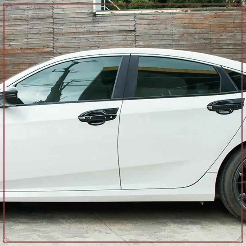 Honda Civic 2016-2021 Gloss Black 용 10Th Gen Civic ABS 외부 도어 핸들 보울 커버 트림