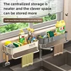 Kitchen Sink Drain Rack Organizer ABS Plastic Self-draining Sink Shelf Soap Sponge Holder Dishcloth Towel Rack Filter Basket 2