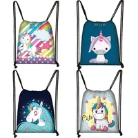 Cute Cartoon Unicorn Pony Print Drawstring Bag Boys Girls Storage Bags for Travel Kids Bookbag Women Party Bag Casual Backpack 1