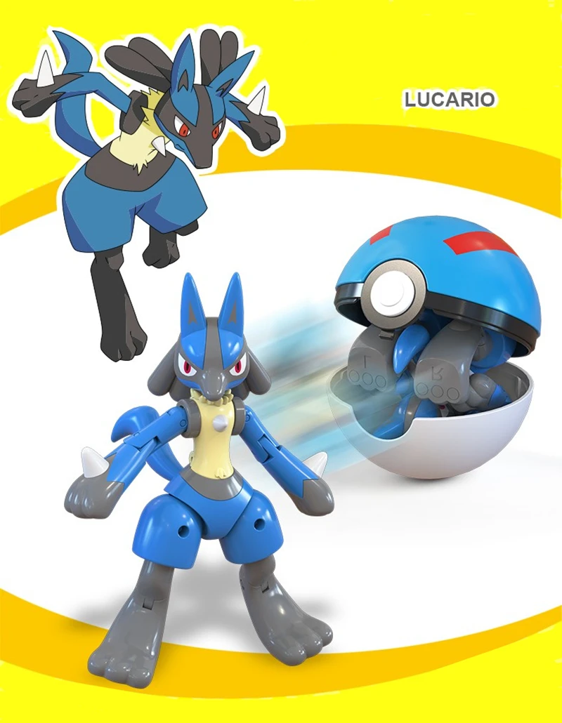 toy figures 6-12Pcs Genuine Pokemon Pikachu Charizard Mewtwo Lucario Anime Figure Toy Set Pocket Monster Pokeball Pet Deformation Model Gift naruto toys