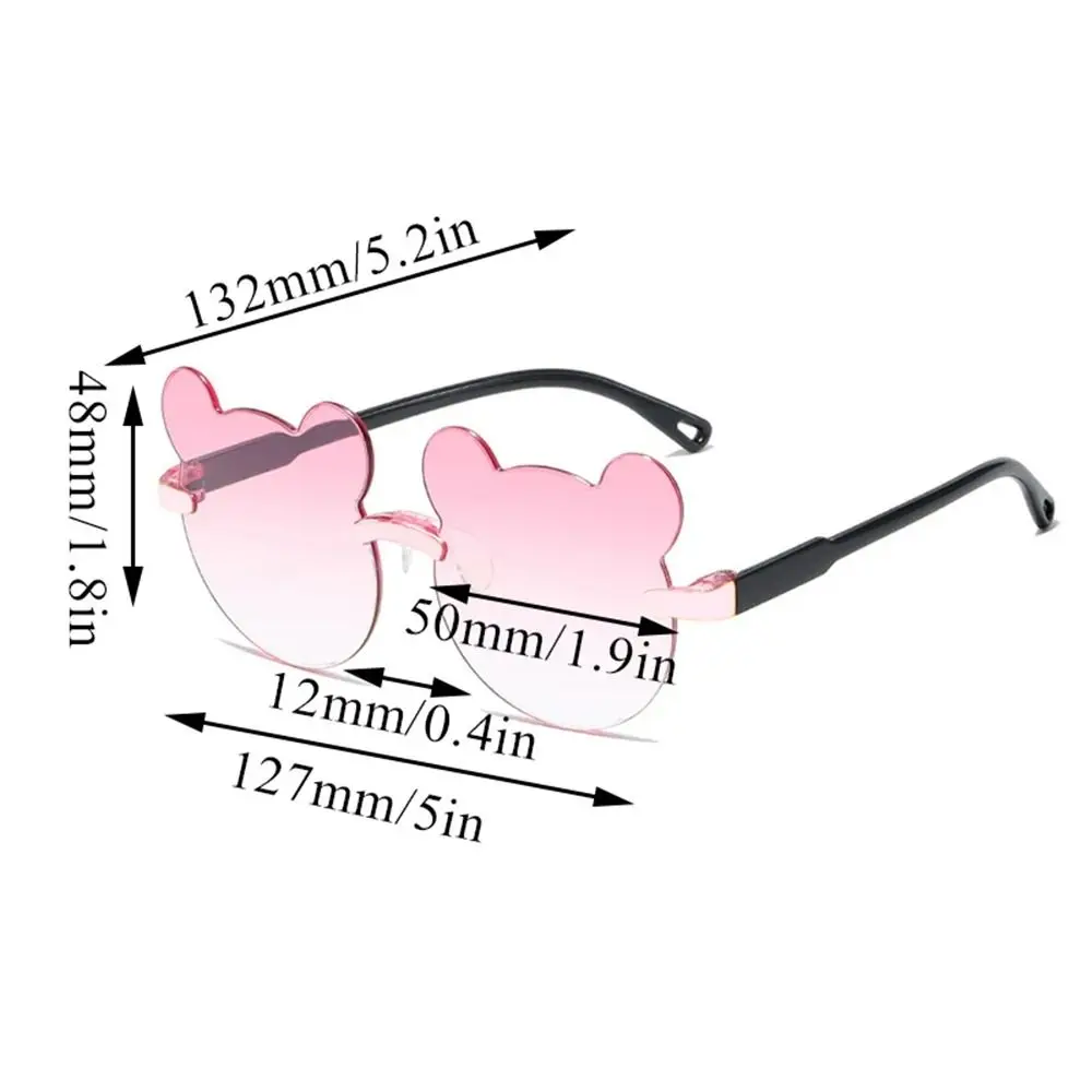 Polarized sunglasses vintage sunglasses cyberpunk sunglasses 1PC kids sun sunglasses bear shape children glasses cartoon rimless UV375 child eyeglasses outdoor anti-glare girl boys sunglass