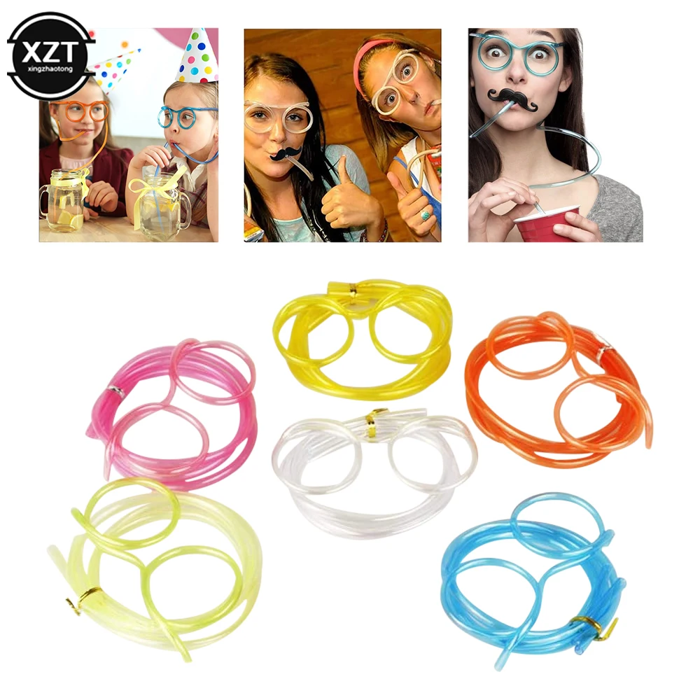 Kids Drinking Glass Straw Plastic Drinking Straw Funny Plastic