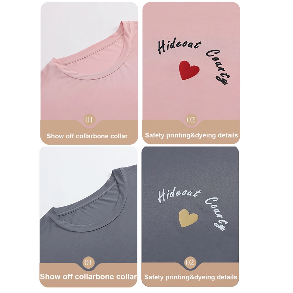 Women's Summer Soft Modal Pajamas Elastic Shorts Suit Simple Casual Letters Print Short Sleeve Men Pajama Sets Couple Sleepwear