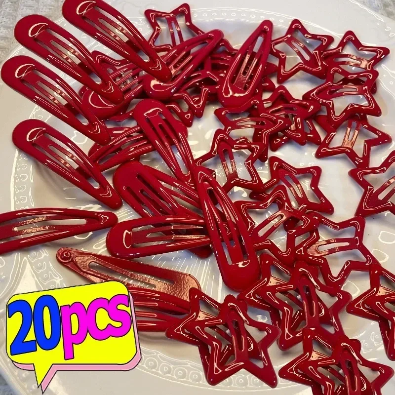 1-20pcs-Red-Star-Hairpin-Girl-Cute-Bobby-Pin-Hair-Clip-Fashion ...