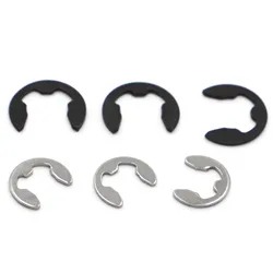 M1.2 M1.5 M2 M2.5 M3 M4 M5 M6-M15 GB896 Black 65Mn 304 Stainless Steel Shaft External Retaining Ring E Clip Snap Circlip Washer