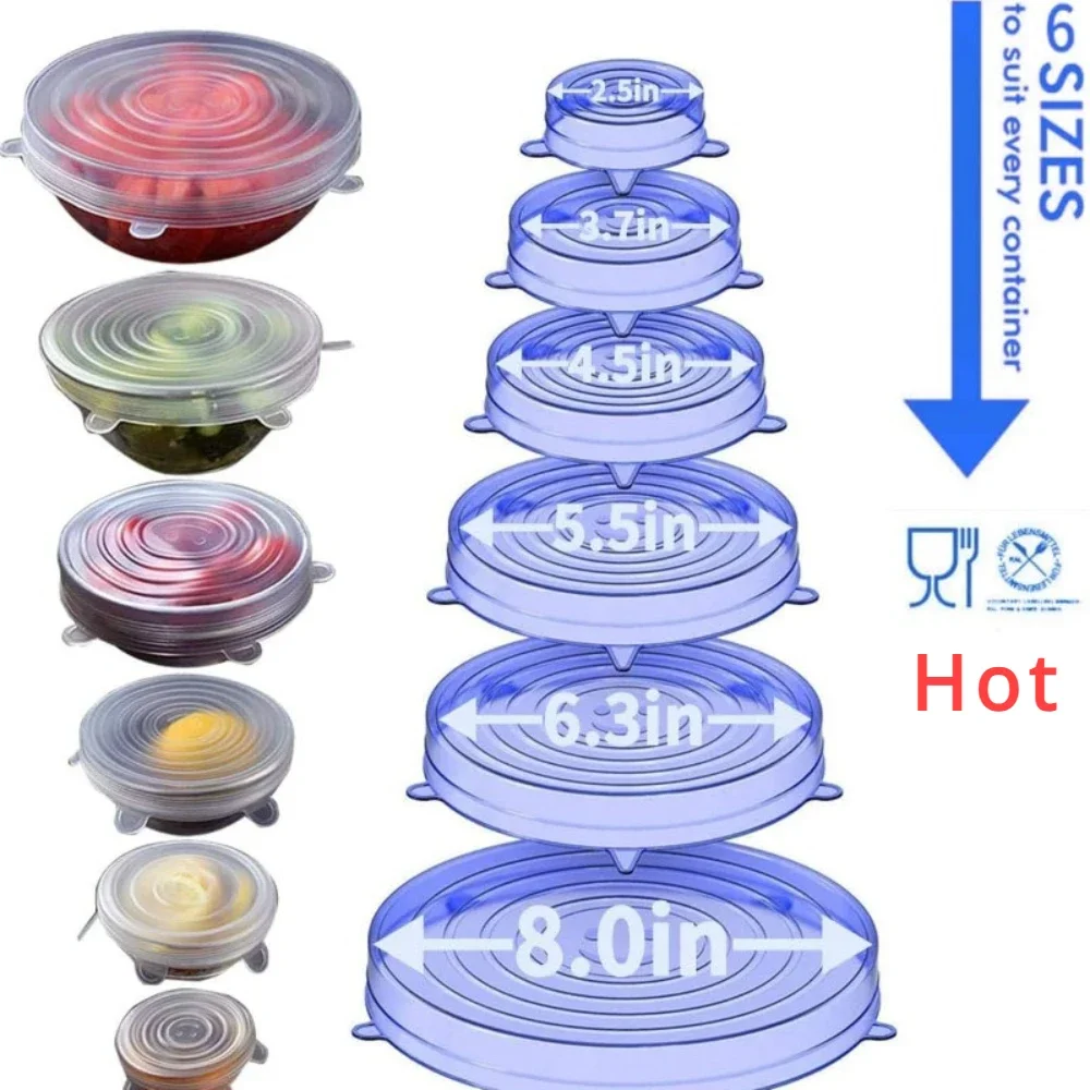 For Kitchen Accessory Storage Food Cover Plastic Accessories Fridge General Silicone Refrigerator Dishes Container Adaptive Home