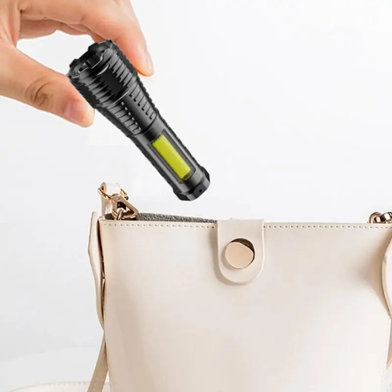 

Mini Torch LED Rechargeable Flashlight Portable USB Charging Flashlight High Power Bank Camping Waterproof Long Range Lantern