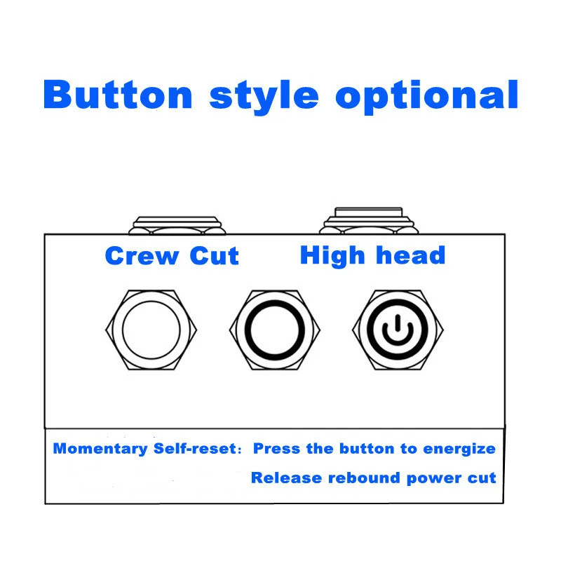 12/16/19/22/25/30mm ultra-short micro-stroke thin LED light switch 3V6V12V24V instant self-reset waterproof metal button switch
