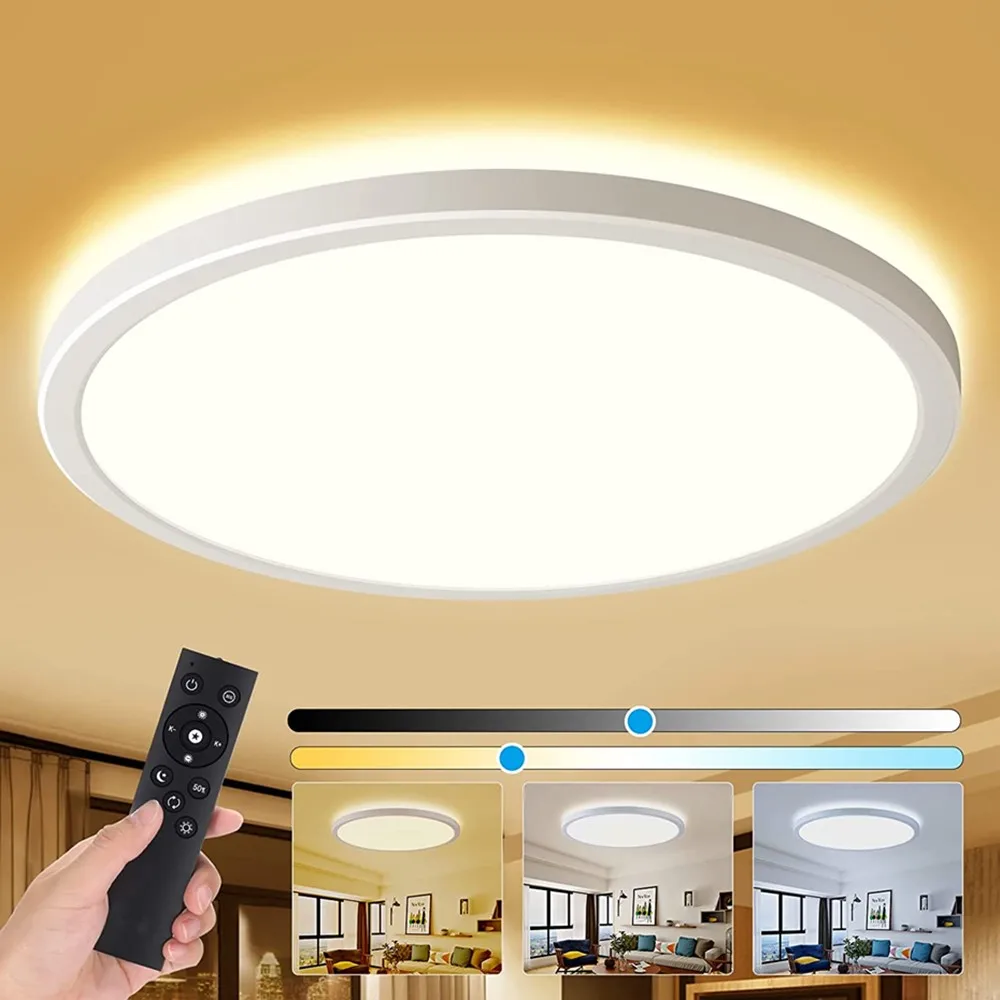 Mubarek Plafonnier LED RGB 28W,36000LM Plafonnier LED avec