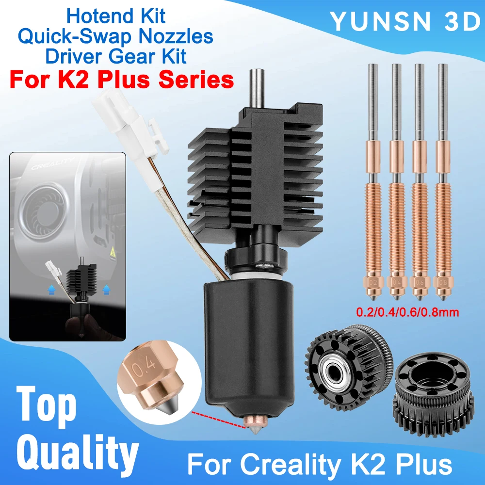 For Creality K2 Plus Hotend Kit All-Metal Hardened Steel Quick