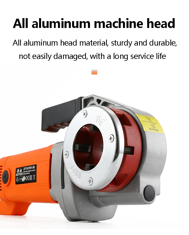 Electric Pipe Threading Machine 230V Portable Hand-Held Steel Pipe Plastic Iron Hinge Thread Galvanized Threading