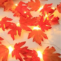2/3/6M Halloween LED Lights String,Artificial Maple Leaf Lantern Garland,Halloween Christmas Thanksgiving Day Home Decorations 3