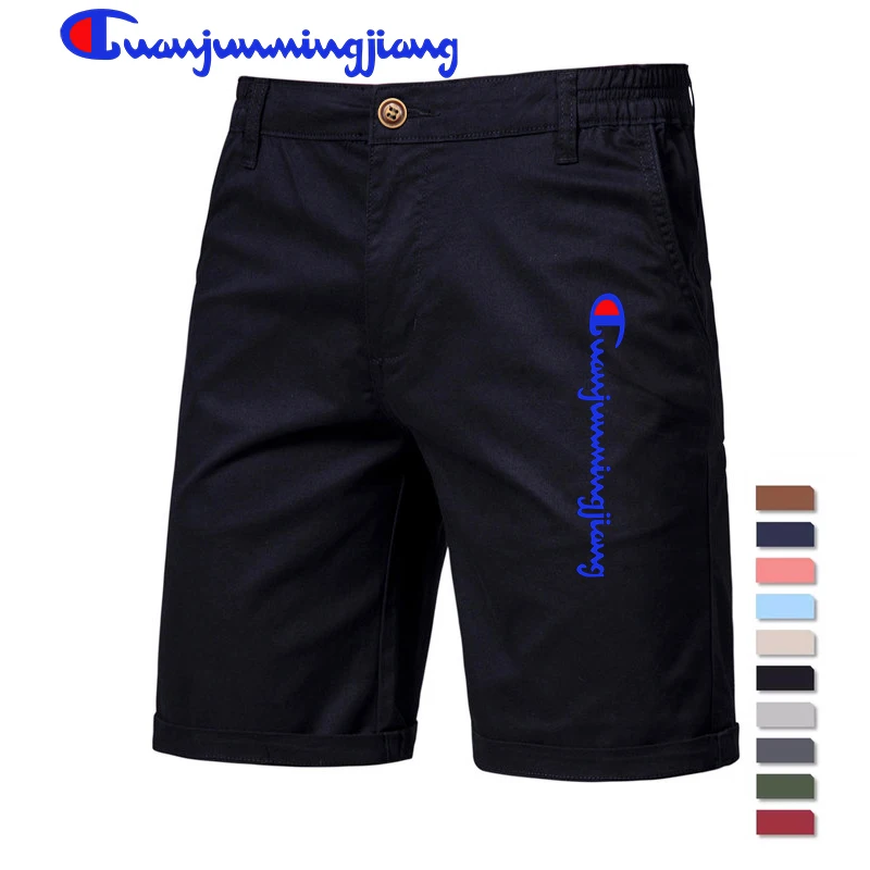 2024 New Summer 100% Cotton Solid Shorts Men High Quality Casual Business Social Elastic Waist Men Shorts 9 Colors Beach Shorts
