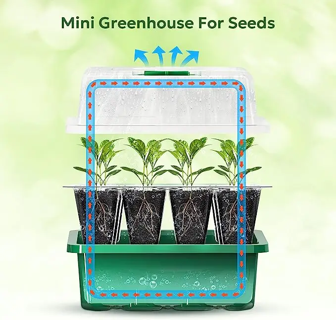 4-Pack Seed Starter Kit with Dome and Base - 40-Cell Germination Trays
