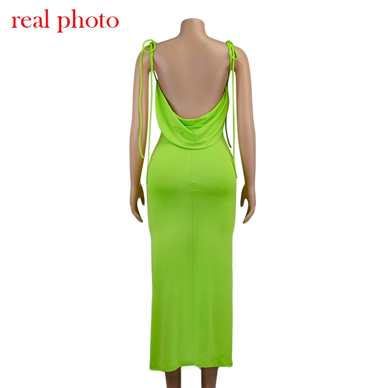 Elegant Spaghetti Strap Sexy Backless Draped Maxi Dress for Women Sleeveless Night Club Party Long Dresses Summer off shoulder dress