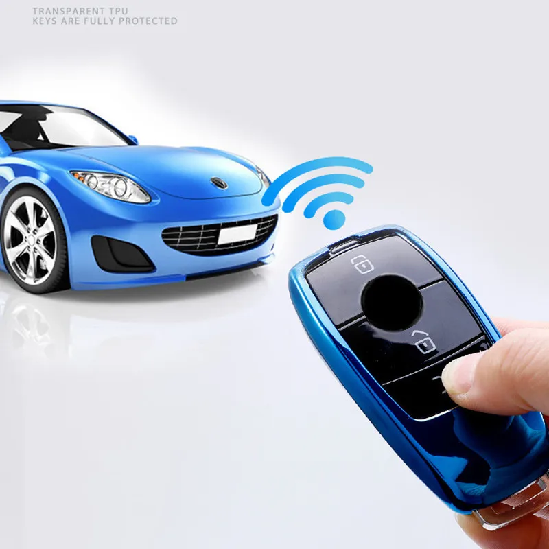 Soft TPU Car Key Case Cover for Mercedes-Benz A C E S Class GLA GLC GLE GL GLS CLA CLS AMG W205 W213 W177 W222 E200 E300 C260