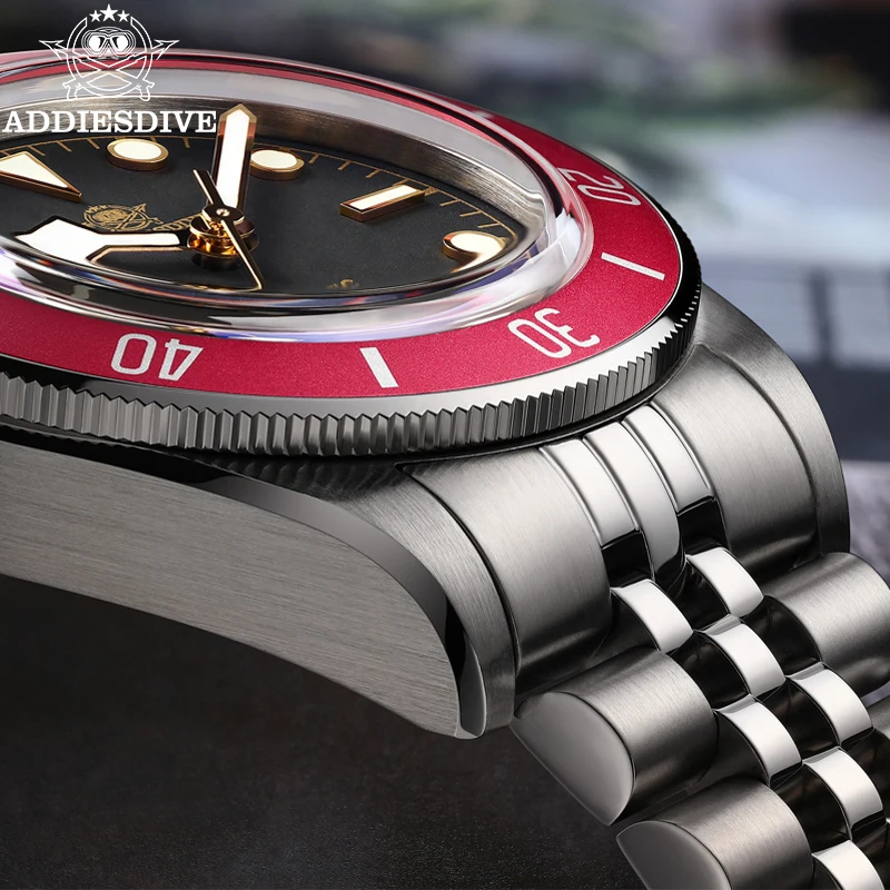 ADDIESDIVE Watches For Men Synthetic Sapphire 316L Stainless Steel BGW9 Luminous 200M Waterproof Automatic Mechanical Watches